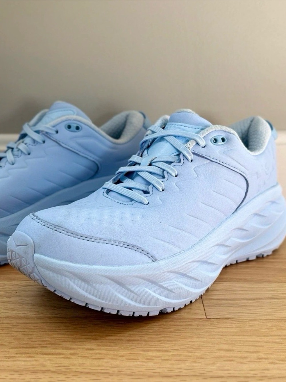 HOKA ONE ONE Men's Light Blue Lace-Up Low Top Athletic Sneaker